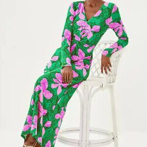 LIlly Pulitzer Green and Pink Tilly Maxi Dress New With Tags